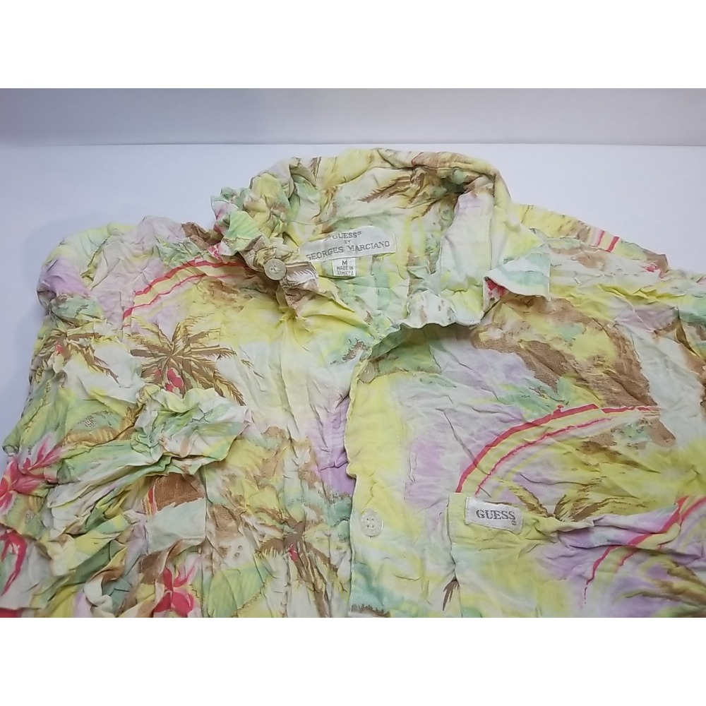 Guess by Georges Marciano Short Sleeve Button‎ Up Hawaiian Shirt Mens Medium